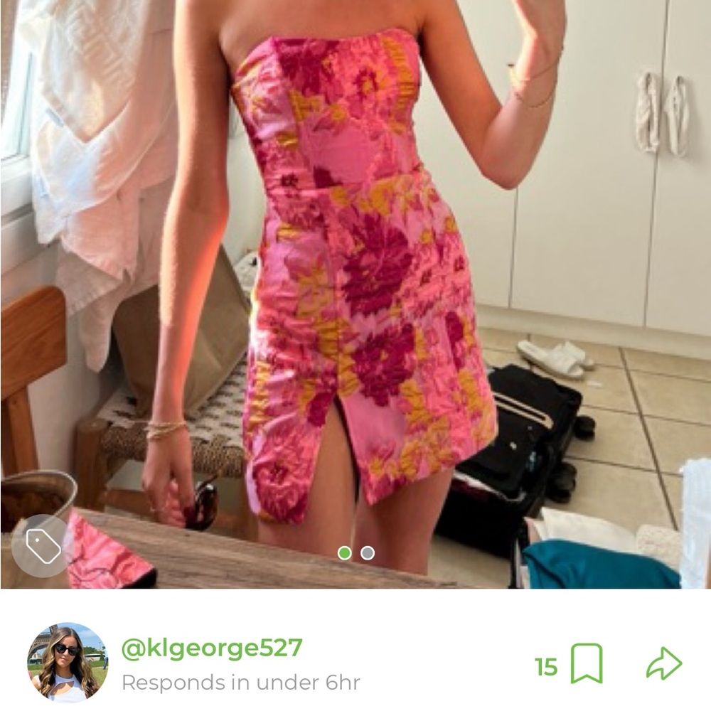 Showpo Pink and Yellow Floral Mini Dress